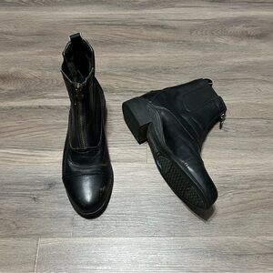 Ariat Women's 9B Boots Black Ankle 4LR Heritage Paddock Riding Front Zip Leather